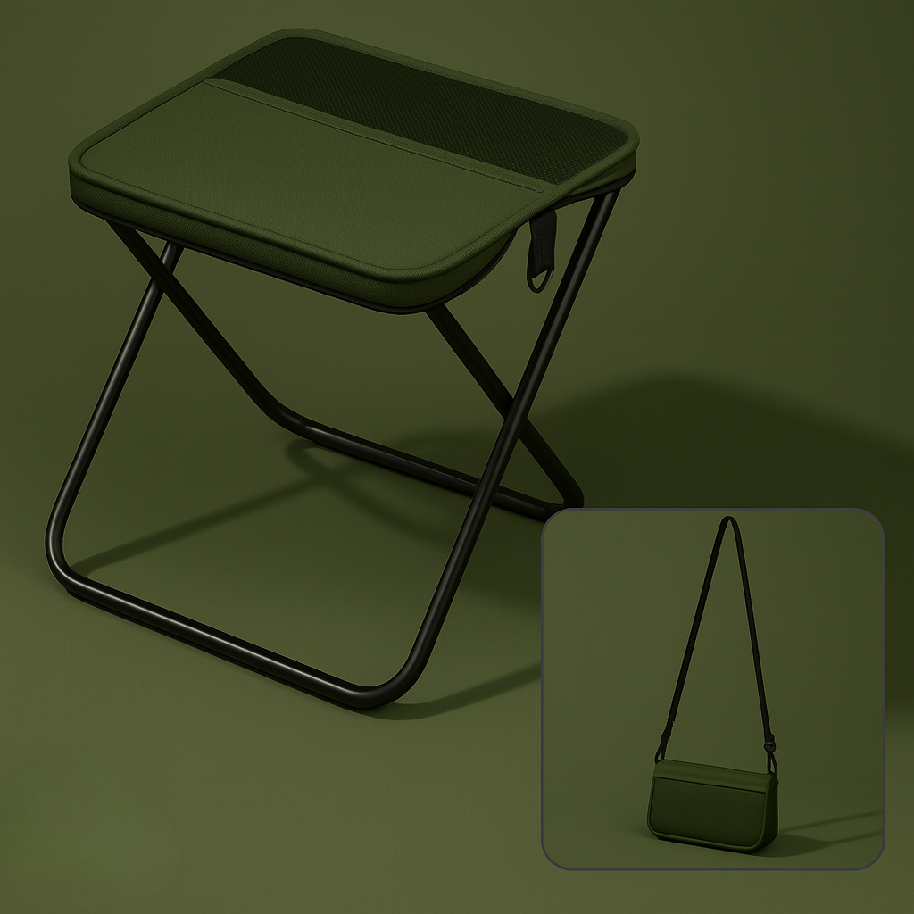 Foldsit ™ - Leichter faltbarer Stuhl für sofortigen Komfort überall.