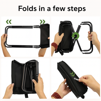 Foldsit ™ - Leichter faltbarer Stuhl für sofortigen Komfort überall.
